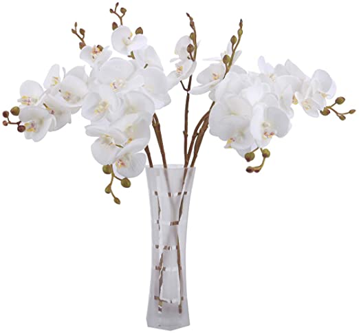 New Style Home Decoration Two Branches Phalaenopsis Silk Flower Artificial Flower
