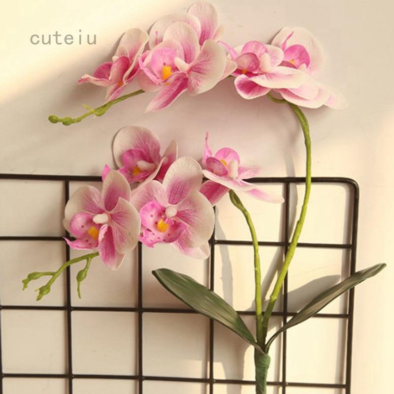 New Style Home Decoration Two Branches Phalaenopsis Silk Flower Artificial Flower